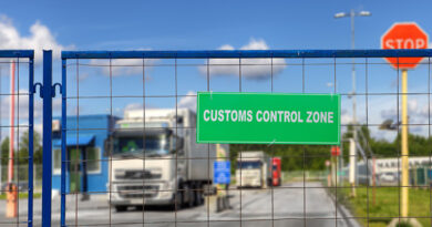 Customs control zone checkpoint for inspecting cargo
