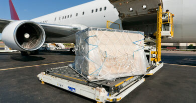 Oversized cargo about to be loaded onto a plane