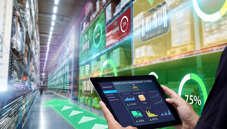 Augmented reality visualization of a smart warehouse