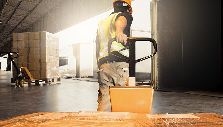 Unloading a pallet shipment for white glove services