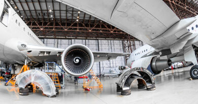 Performing maintenance and repair on airplanes in a hangar