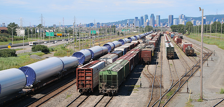 Canadian railway just outside of Montreal
