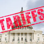 Tariffs stamped over the image of the U.S. Capitol